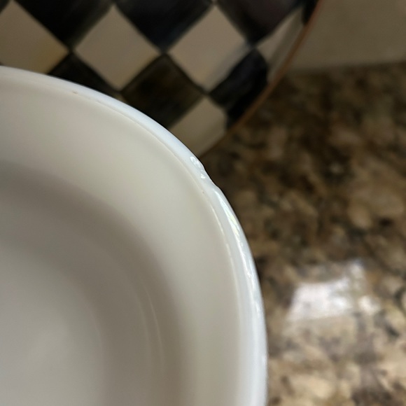 Dynaware Pyr-O-Rey Vintage Termocrisa Oval White Casserole w/ Brown Flowers. - Picture 5 of 6